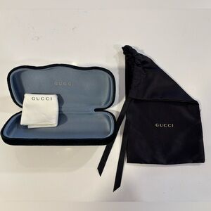 Authentic Gucci Sunglasses Case with Cleaning Cloth and Dust Bag